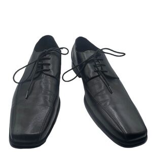 Savile Row Men's Oxford Black Leather Shoes London Co. Sz 9.5 Laced Up Pre-owned